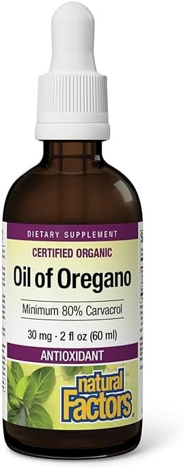 Natural Factors Oil of Oregano - Liquid Antioxidant Support Supplement for Immune Support - Easy Swallow Health Supplement with Non-GMO & Gluten-Free Formula - 2 fl oz (375 Servings) - Product Image