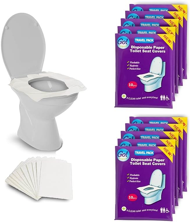 GoHygiene - Disposable Paper Toilet Seat Covers 8 Packs (80-Count) + 2 Free Packs (20-Count)! - Product Image