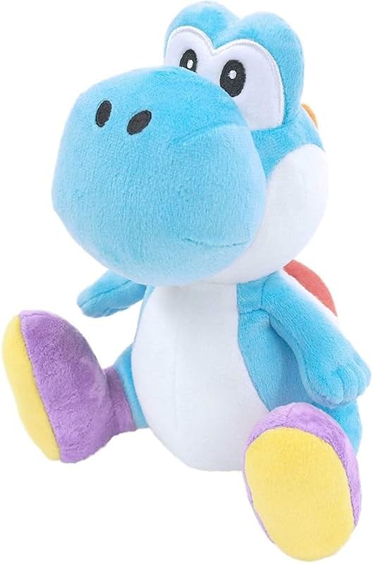 Little Buddy 1219 Super Mario All Star Collection Light Blue Yoshi Plush, 7", 6" - Product Image
