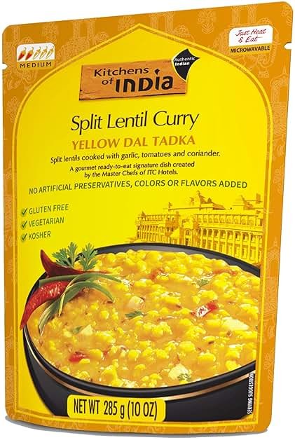 Kitchens Of India Ready To Eat Yellow Dal Tadka, Split Lentil Curry, 10-Ounce Boxes (Pack of 6) - Product Image