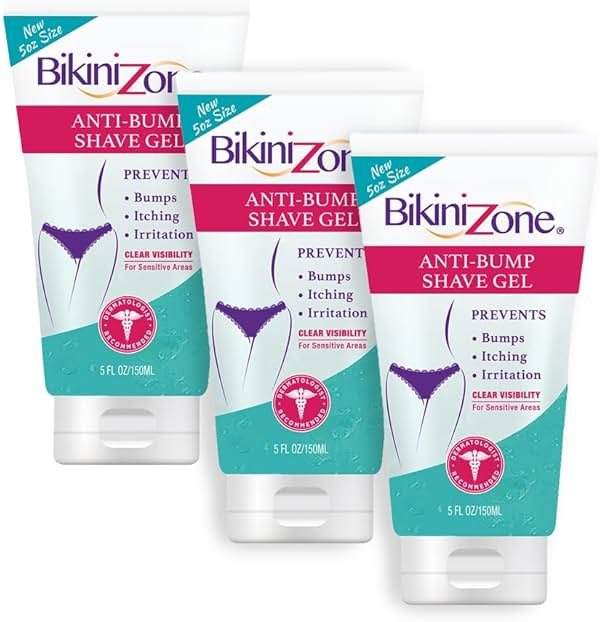 Bikini Zone Anti-Bump Shave Gel for Sensitive Areas, 5 Oz, 3 Pack - Product Image