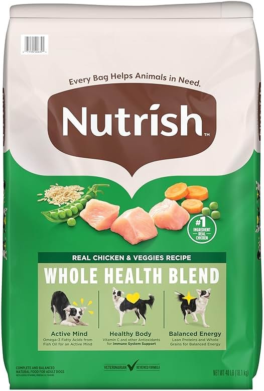 Nutrish Dry Dog Food Real Chicken & Veggies Recipe Whole Health Blend, 40 lb. Bag, (Rachael Ray) - Product Image