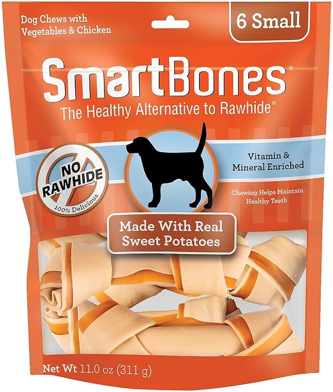 SmartBones Sweet Potato Dog Chews, Rawhide-Free Dog Chews Made With Real Meat and Vegetables, 6 Small (Pack of 1) - Product Image