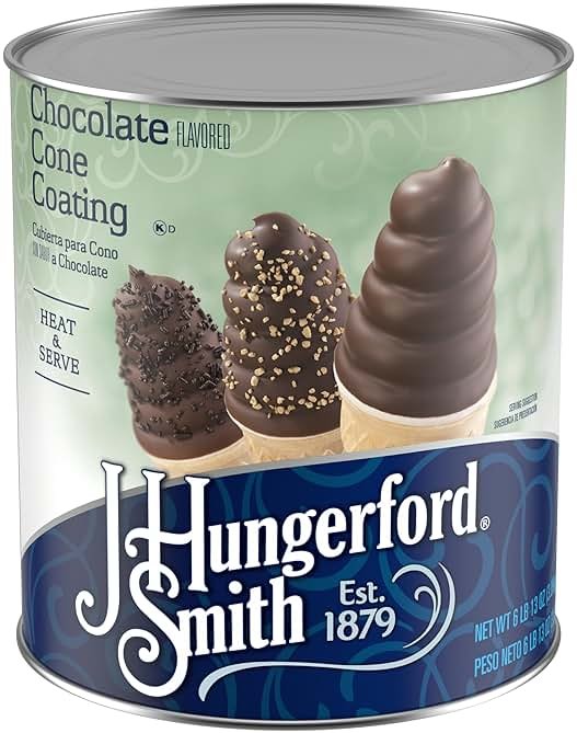 J Hungerford Smith Chocolate Cone Coating Heat And Serve, 109 Oz Can, 6 Pack - Product Image