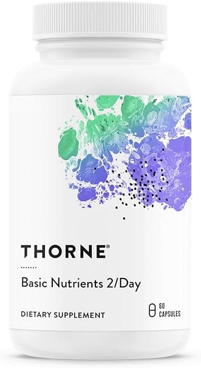 THORNE - Basic Nutrients 2/Day - Comprehensive Daily Multi-Vitamin with Optimal Bioavailability - Vitamin & Mineral Formula - Third-Party Certified - Gluten, Dairy & Soy-Free - 60 Capsules - Product Image