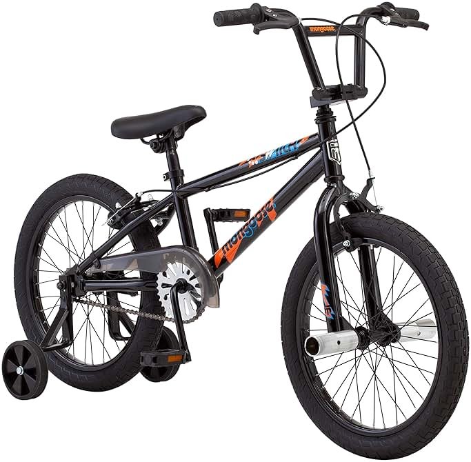 Mongoose Switch Freestyle BMX Kids Bike, Mag Wheels, Small Stand-Over Steel Frame, Chain Guard, Foot Brake, Boys and Girls 5 - 7 Years Old, 18-Inch Wheels, Black - Product Image