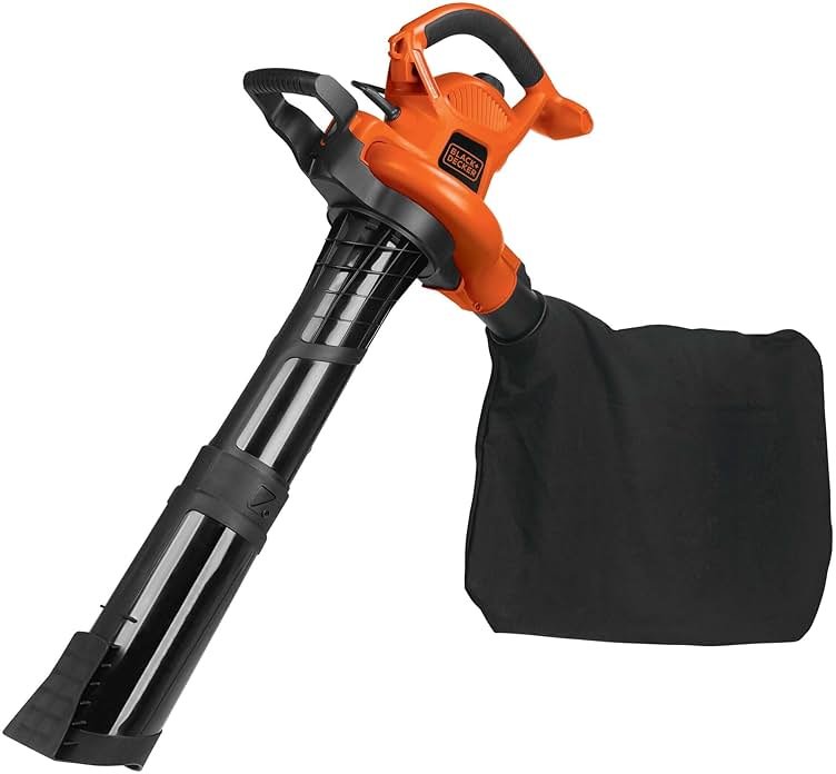 BLACK+DECKER Leaf Blower Leaf Vacuum and Leaf Mulcher 3-in-1, Electric Blowers for Lawn Care, 12 Amp, 250 MPH, 400 CFM (BV6000) - Product Image