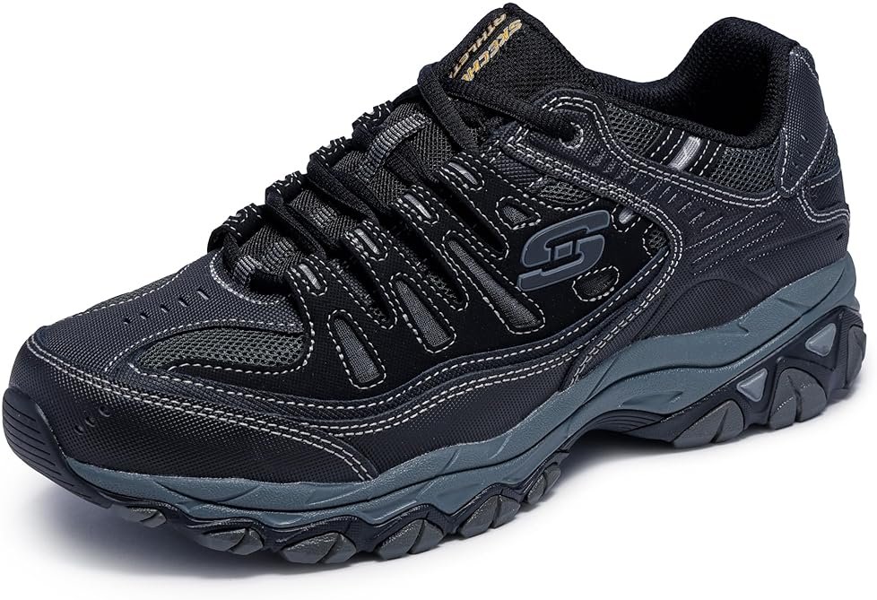 Skechers Men's Afterburn M. Fit Fashion Sneakers - Leather Upper, Memory Foam Insole, Rubber Outsole - Product Image