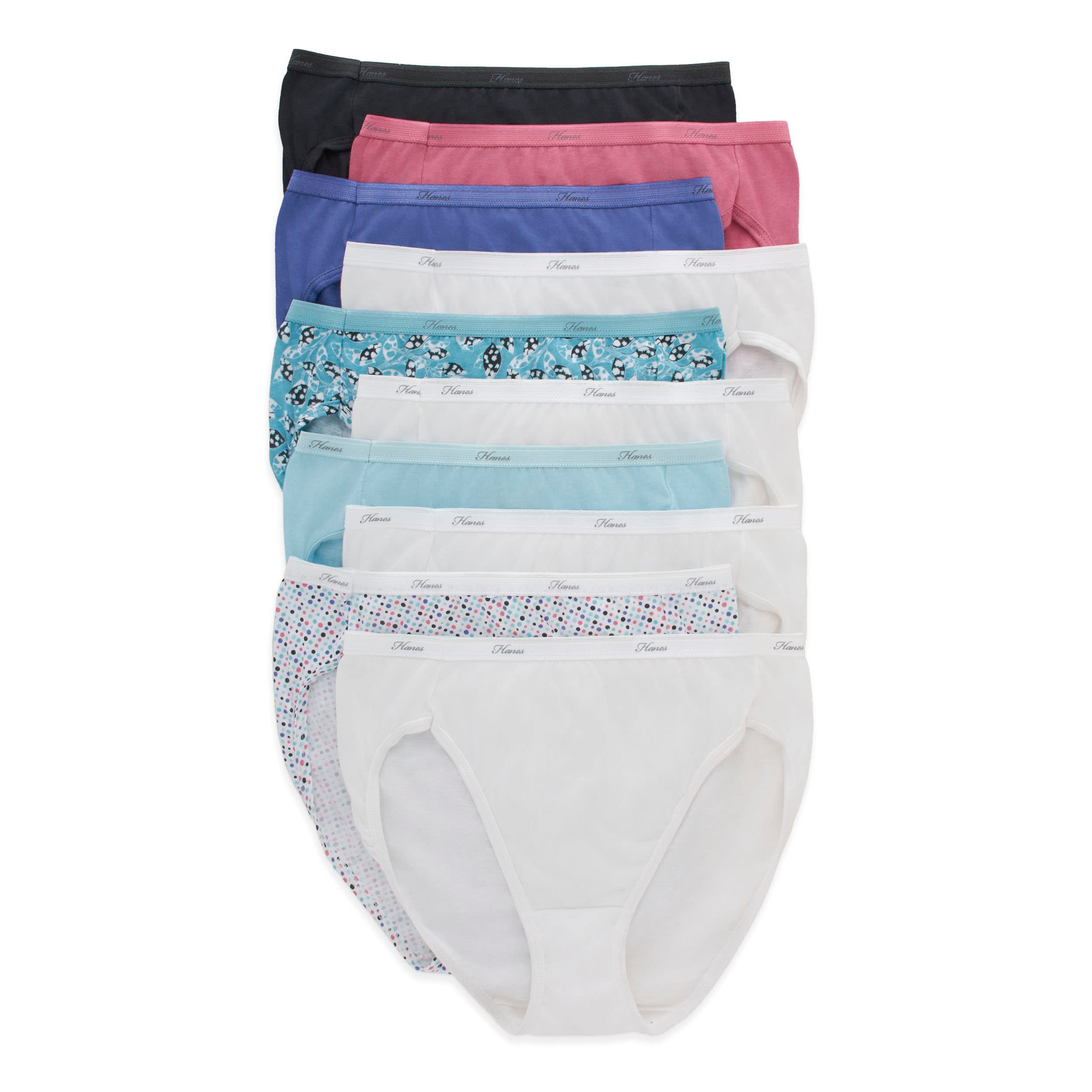 Hanes Women's Underwear Pack, 10-Pack, Full-Coverage Cotton Blend Panties, Moisture-Wicking Underwear for Women - Product Image