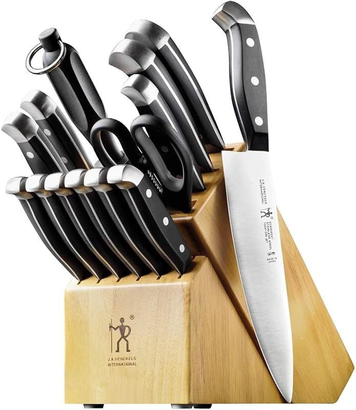 HENCKELS Statement Premium Quality 15-Piece Knife Block Set, Natural, Razor-Sharp, German Engineered Informed by 100+ Years of Mastery, Lightweight and Strong, Dishwasher Safe - Product Image
