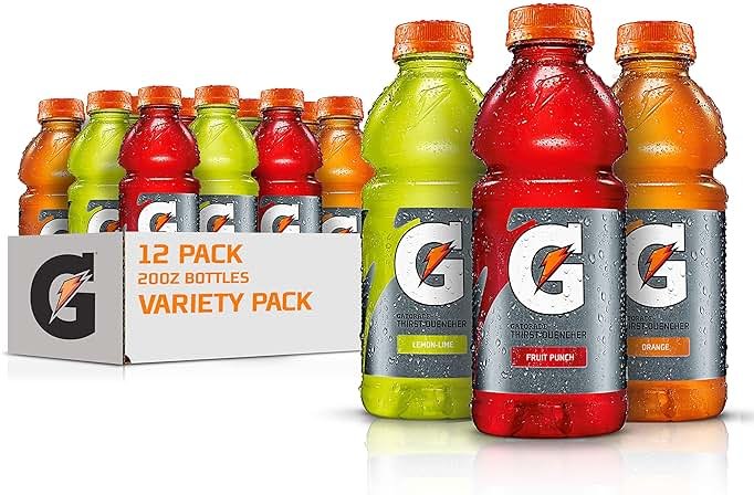 Gatorade Thirst Quencher Sports Drink, Variety Pack, 20oz Bottles, 12 Pack, Electrolytes for Rehydration - Product Image