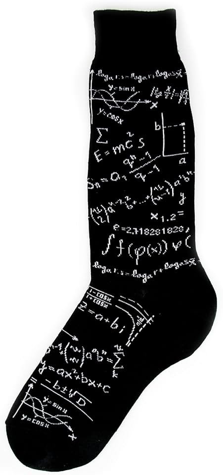 Foot Traffic Men's Education-Themed Socks, Math Genius (Size 7-12) - Product Image