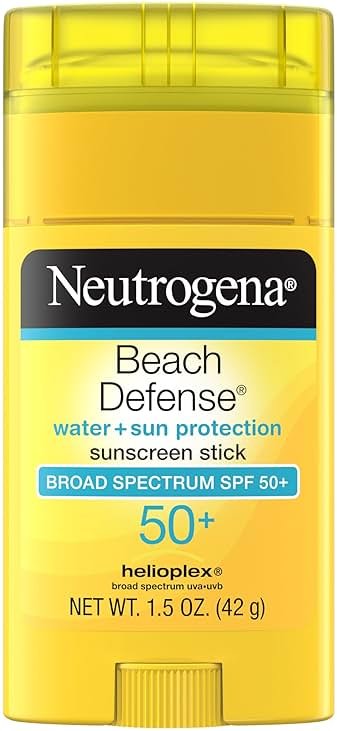 Neutrogena Beach Defense Sunscreen Stick SPF 50 Broad Spectrum UVA UVB Protection Lightweight Water Resistant up to 80 Minutes Oil-Free No-Mess Beach-Strength Sun Protection for Whole Family, 1.5 oz - Product Image