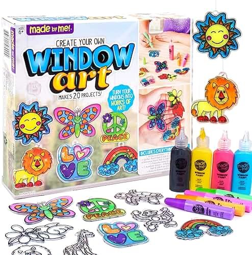Made By Me Create Your Own Window Art, Paint Your Own Suncatchers, DIY Arts & Crafts Idea, Craft Kits for Kids, Crafts for Kids & Toddlers, Toddler Arts and Crafts - Product Image