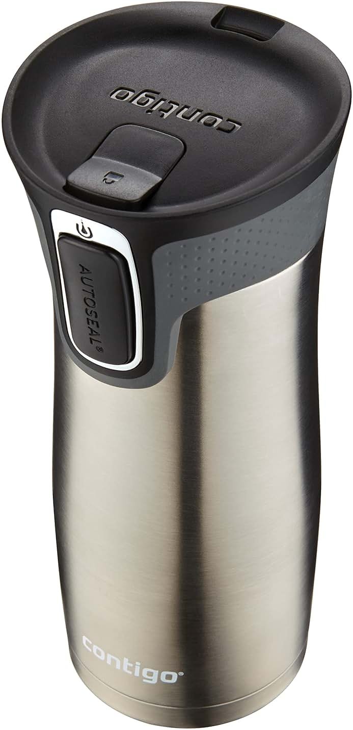 Contigo West Loop Stainless Steel Travel Mug with AUTOSEAL Lid, 16oz., Stainless Steel/Black - Product Image