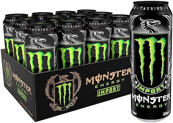 Monster Energy Import, Energy Drink, 18.6 Ounce | Pack of 12 - Product Image