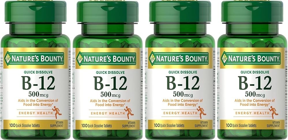 Nature's Bounty Vitamin B-12 500 mcg, 100 ea (Pack of 4) - Product Image