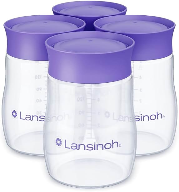 Lansinoh Breastmilk Storage Bottles | 4-Pack 5oz BPA & BPS-Free | Pump-to-Storage Feeding Bottles | Compatible with Lansinoh Breast Pumps and Nipples - Product Image