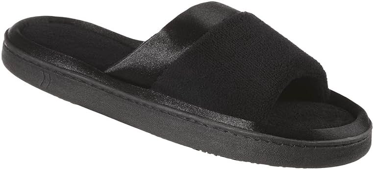 isotoner Women's Microterry Slide Slipper with Satin Trim - Product Image
