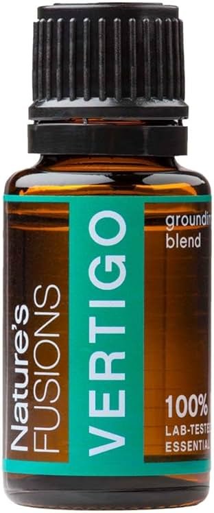 Nature's Fusions Vertigo Relief, Ginger Oil Nausea Relief Essential Oil Blends (15ml) - Fast-Acting Motion Sickness Relief, Morning Sickness Relief, Dizziness Relief, & Vertigo Medicine w/ Peppermint - Product Image