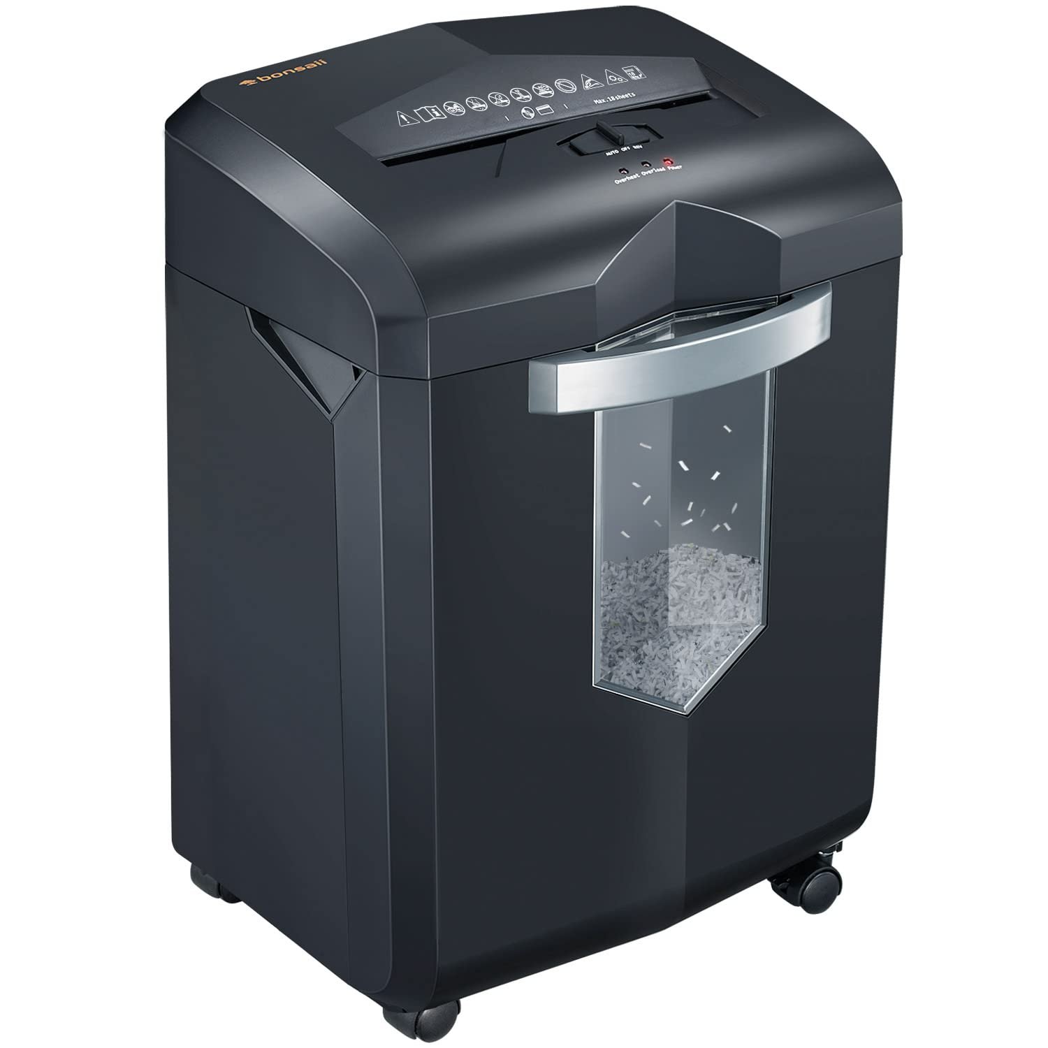Bonsaii 16-Sheet Microcut Paper Shredder, 60-Minute Home Office Heavy Duty Shredder for CD/Credit Card, P-4 Level with 6-Gal Pullout Bin (C149-D) - Product Image