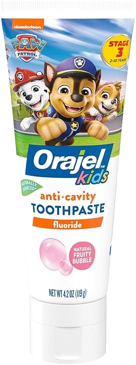 Orajel Kids Paw Patrol Anti-Cavity Fluoride Toothpaste, Natural Fruity Bubble Flavor, 4.2oz Tube - Product Image