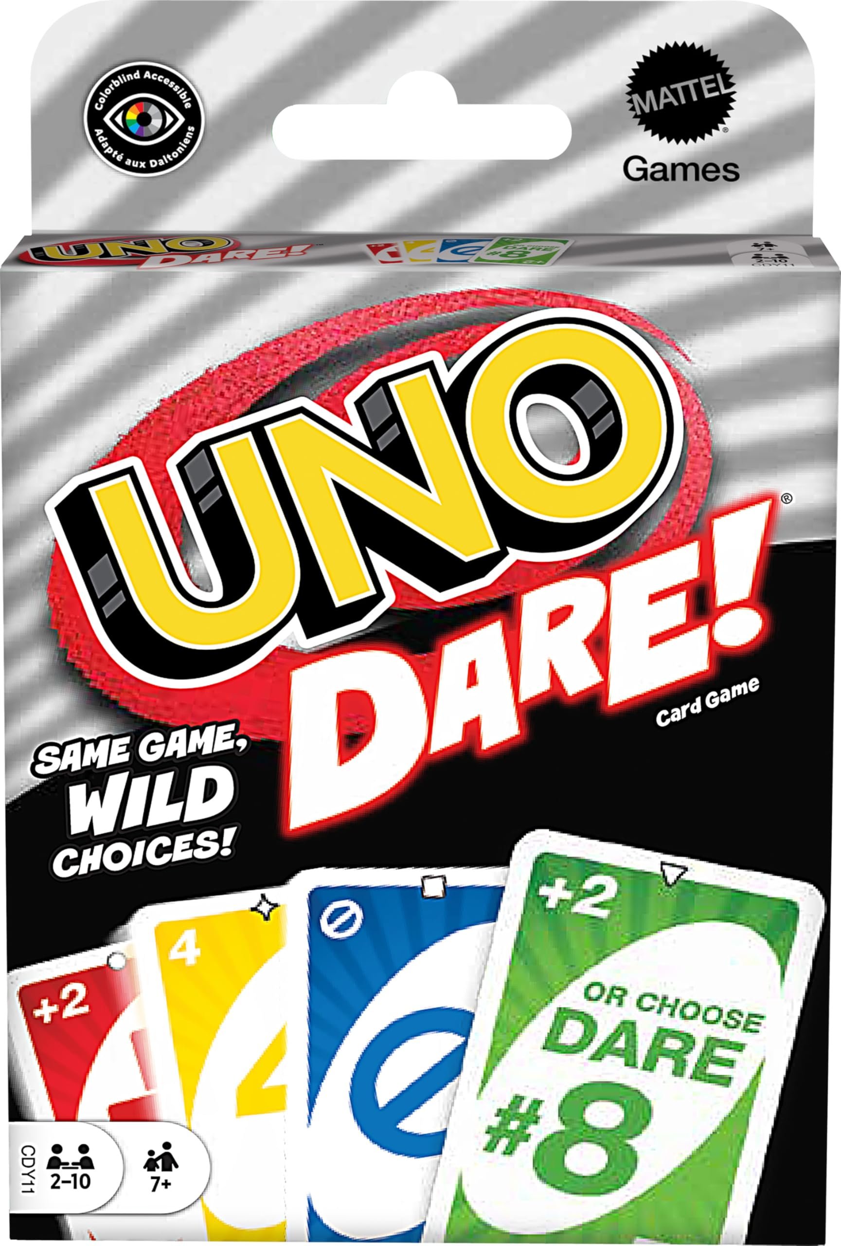 Mattel Games UNO Dare Card Game for Families & Parties Featuring Challenging & Silly Dares from 3 Different Categories - Product Image