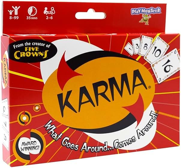 KARMA Card Games for Kids – Kids, Family Games Night, Multi-Player, Screen Free, Travel Games, Playing Cards, What Goes Around, Comes Around, Ages 8+ - Product Image
