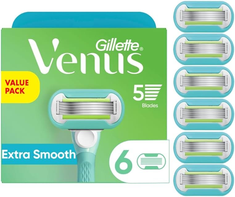 Gillette Venus Extra Smooth Womens Razor Blade Refills, 6 Count, Designed for a Close, Smooth Shave - Product Image