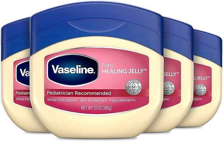 Vaseline Petroleum Jelly Baby Skincare Protective & Pure 4 Count Treats Dry Skin And Prevents Chaffed Skin From Diaper Rash Hypoallergenic And Gentle On Skin 13oz - Product Image