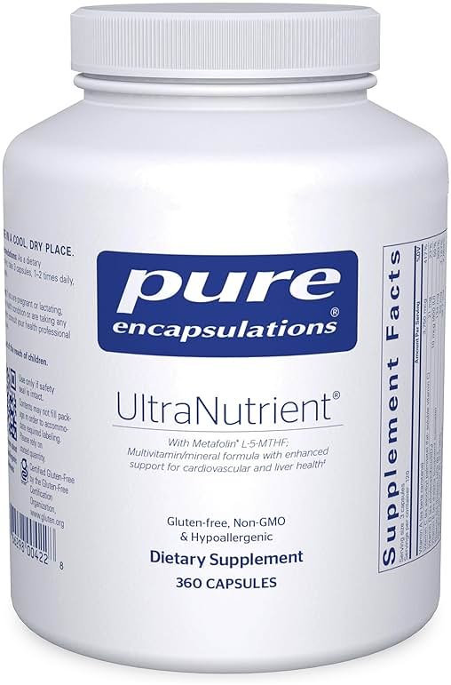 Pure Encapsulations UltraNutrient - Minerals & Multivitamins - Supports Liver & Heart Health* - Supplement for Antioxidants - with Vitamin C, CoQ10 - Non-GMO * Gluten-Free - 360 Capsules - Product Image