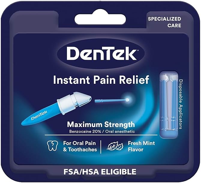 DenTek Instant Oral Pain Relief with Benzocaine for Toothache Pain Relief, 50 Disposable Applicators - Product Image