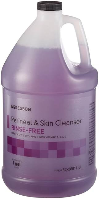 McKesson Perineal Skin Cleanser with Aloe, 1 Gallon [Pack of 1] Rinse-Free Body Wash for Incontinence or Ostomy Care, Fresh Scent - Product Image