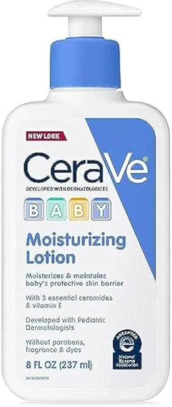 CeraVe Baby Lotion, Gentle Baby Skin Care with Ceramides, Niacinamide & Vitamin E, Fragrance, Paraben, Dye & Phthalates Free, Lightweight Moisturizer, 8 Ounce, Packaging May Vary - Product Image