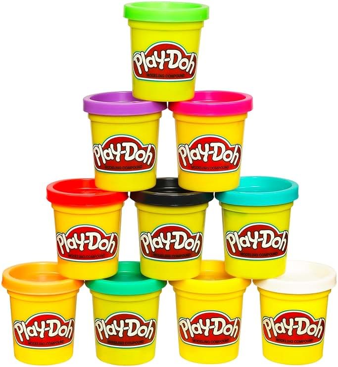 Play Doh Modeling Compound 10-Pack Case of Assorted Colors, Non-Toxic 2 oz. Cans, Back to School Gifts, Prizes, & Party Favors, Preschool Toys for Kids, Ages 2+ (Amazon Exclusive) - Product Image