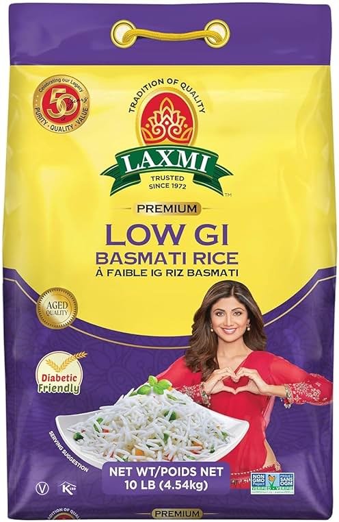 Laxmi Lower GI Diabetic Friendly Basmati Rice - 10lb (Pack of 2) - Product Image