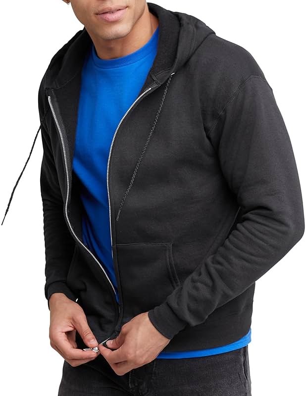 Hanes mens Zip-up Hoodie, Ecosmart Fleece Full-zip Hoodie for Men, Hooded Sweatshirt - Product Image