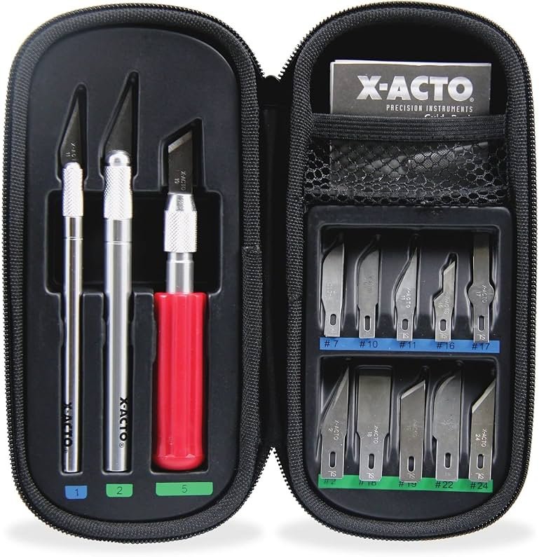 X-ACTO Compression Basic Knife Set, Includes 3 Knives, 13 Blades, Soft Carry Case, 17 Count - Crafting, Art Projects, Cutting Tools - Product Image