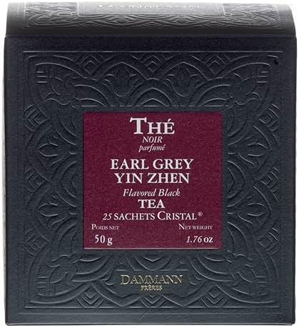Dammann Freres Sachets, Earl Grey Tea Bags, Premium Gourmet French Black and Citrus Infused Tea, 25 Count (Single Pack) - Product Image
