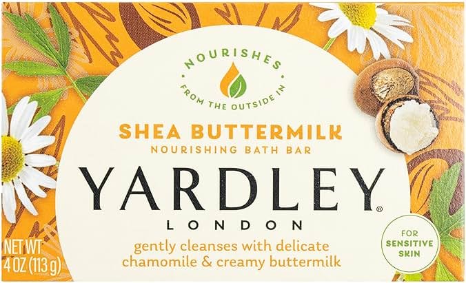 Yardley London Shea Buttermilk Sensitive Skin Naturally Moisturizing Bath Bar, 4.25 ounce - Product Image