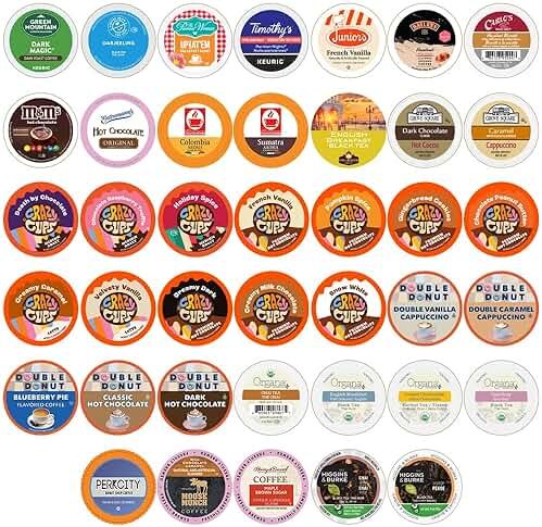 Perfect Samplers Coffee, Tea, Cider,Cappuccino For Keurig K Cups Brewers, Mix 40 Count - Product Image