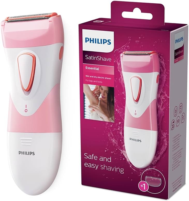Philips SatinShave Essential Women’s Wet & Dry Electric Shaver for Legs & Body, Cordless, with Hypoallergenic Foil, HP6306/50 - Product Image