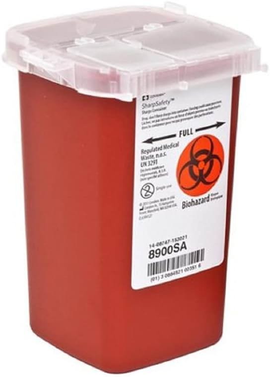 Kendall KEN8900SA K8900SA Sharps Container - 1 Quart red, Red - Product Image