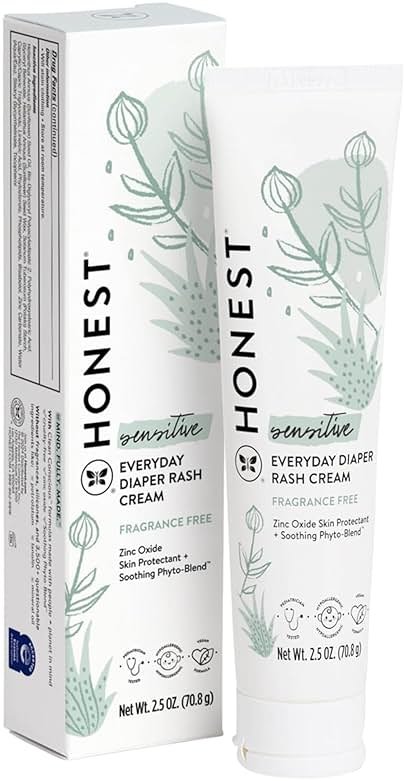 The Honest Company Hypoallergenic Diaper Rash Cream, Moisturizing, Calming Zinc Oxide Ointment, NEA Recognized Cruelty-Free, 2.5 oz - Product Image
