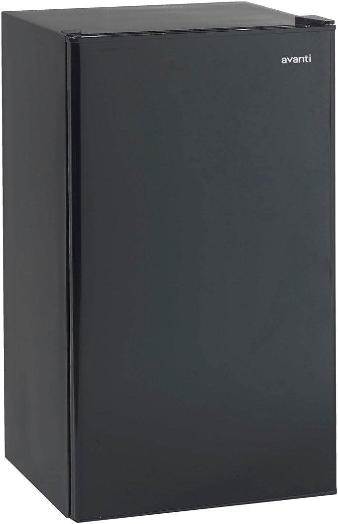 Avanti 3.3 Cu. Ft. Mini Fridge Compact Refrigerator with Adjustable Temperature, Removable Shelves, Chiller Compartment wiith Flush-Back Design, 3.3 cu.ft., Black - Product Image
