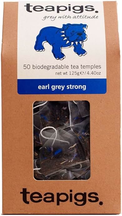 Teapigs Earl Grey Strong Tea Made With Whole Tea Leaves, Natural Ingredients, Non-GMO, Bold Bergamot Flavor â€“ 50 Count (1 Pack of 50 Teabags) - Product Image