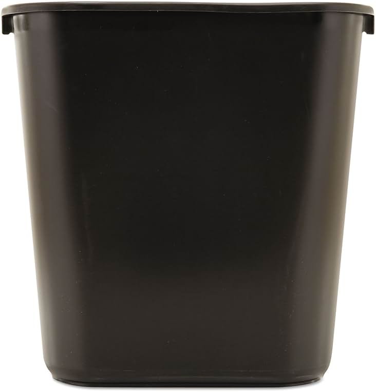 Rubbermaid Commercial Products Resin Wastebasket/Trash Can, 7-Gallon/28-Quart, Black, Plastic, for Bedroom/Bathroom/Office, Fits Under Desk/Sink/Cabinet - Product Image
