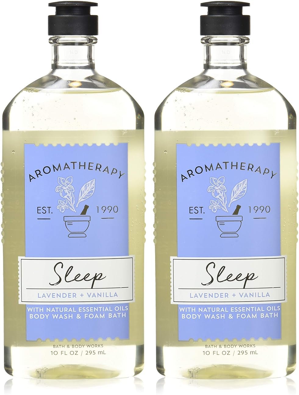 Bath & Body Works Lavender Vanilla Body Wash & Foam Bath, Aromatherapy Cleanser with Vitamin E & Aloe, Non-Drying & Gentle for Daily Use, 10 fl oz - 2 Pack - Product Image
