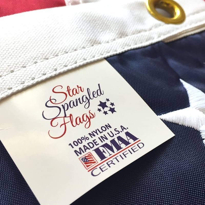 American Flag 4x6-100% Made In USA using Tough, Long Lasting Nylon Built for Outdoor Use, Featuring Embroidered Stars and Sewn Stripes plus Superior Quadruple Stitching on the Fly End - Product Image