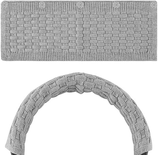 Geekria Knit Fabric Headband Cover Compatible with Sony WH-1000XM6/M5/XM4, INZONE H7/ H9, Beats Studio 3, ULTRASONE Signature Fusion Headphones, Replacement Repair Part (Grey) - Product Image
